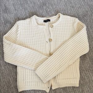 MANGO textured Knit Cardigan size M Cream